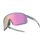 Очки фотохромные Rockbros в темной прозрачной оправе с борльшими ярко пурпурными линзами . Арт. RB_1 1