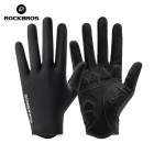 Велоперчатки ROCKBROS S396-1 длинные пальцы, без липучки; черный 1