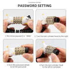 Замок вело ROCKBROS LKXM241 кодовый, со стальным тросом, в форме кошки; черно-белый 6