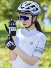 Велоперчатки ROCKBROS Reflective черные. Длинные пальцы. Кожаные со светоотражателями 2