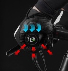 Велоперчатки ROCKBROS Reflective черные. Длинные пальцы. Кожаные со светоотражателями 7