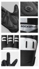 Велоперчатки ROCKBROS Reflective черные. Длинные пальцы. Кожаные со светоотражателями 9