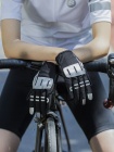 Велоперчатки ROCKBROS Reflective черные. Длинные пальцы. Кожаные со светоотражателями 10