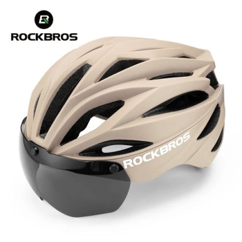 Велошлем ROCKBROS TT-36 со съемным визором, 58-62 см; розовый матовый