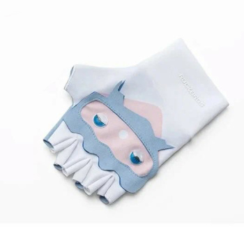 Велоперчатки ROCKBROS S366 детские, короткие пальцы; бело-голубой, размер M