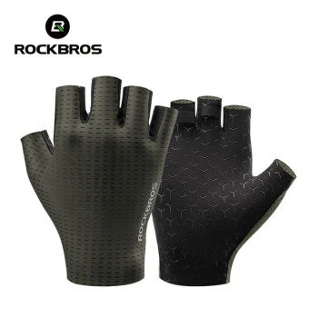 Велоперчатки ROCKBROS S376 короткие пальцы; оливковый