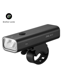 Фонарь передний ROCKBROS RHL600, корпус алюминий, 5 режимов, 600 люмен, IPX6, Type-C; черный