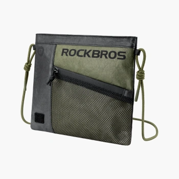 Сумка ROCKBROS DB002 через плечо, ПВП DuPont, объем 1,5 л; черный с зеленым