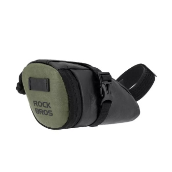 Велосумка ROCKBROS DB006 подседельная, ПВП DuPont, объем 0,2 л; черный с зеленым