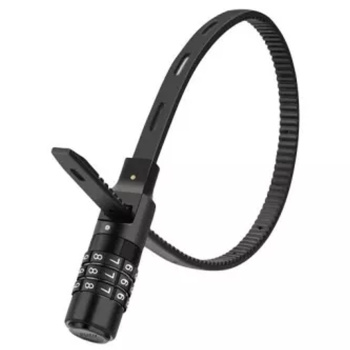 Замок вело ROCKBROS 84652 кодовый, в виде стяжки, 54 см; черный