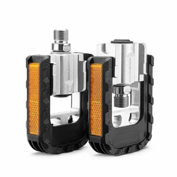 Педали ROCKBROS K502F складные платформы, алюминий; черно-серебристый