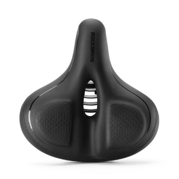 Седло велосипедное ROCKBROS AQ-8028 комфортное с демпфером, 260x250x100 мм, с отверстием; черный