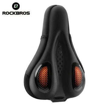Накладка на седло ROCKBROS G00081 на липучках, лайкра/силикон с эффектом памяти, 292 г; оранжевый