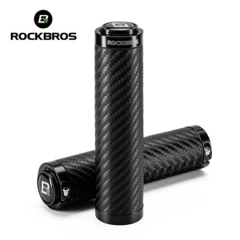 Грипсы ROCKBROS LKTW01 PU-кожа с карбоновым принтом, с замками; черный