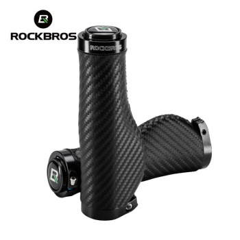 Грипсы ROCKBROS LKTW01 анатомические, PU-кожа с карбоновым принтом, с замками; черный