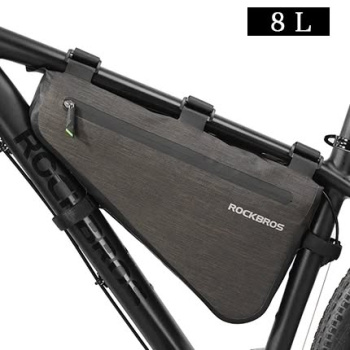 Велосумка ROCKBROS AS-017-1 на раму, треугольная, нейлон, объем 8 л; черный