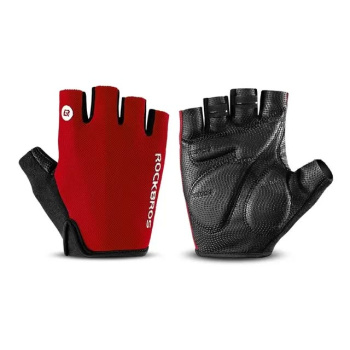 Велоперчатки ROCKBROS S106 короткие пальцы; красный