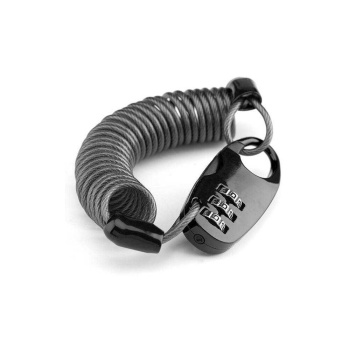 Замок вело ROCKBROS T520 кодовый, спиральный трос 90 см; черный