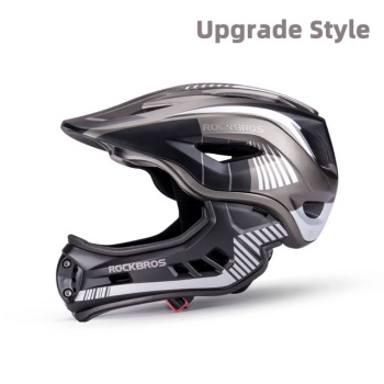 Велошлем ROCKBROS TT-32 фулфейс детский; черный титановый серебристый