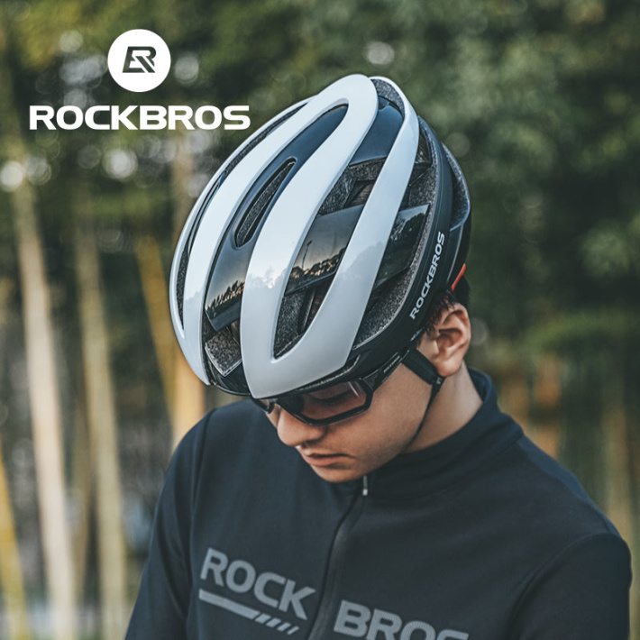 Велошлем Rockbros Lucien Buysse черно-белый 4