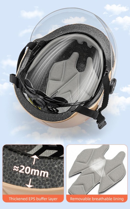 Велошлем ROCKBROS детский с визором подходит для электровелосипеда 4