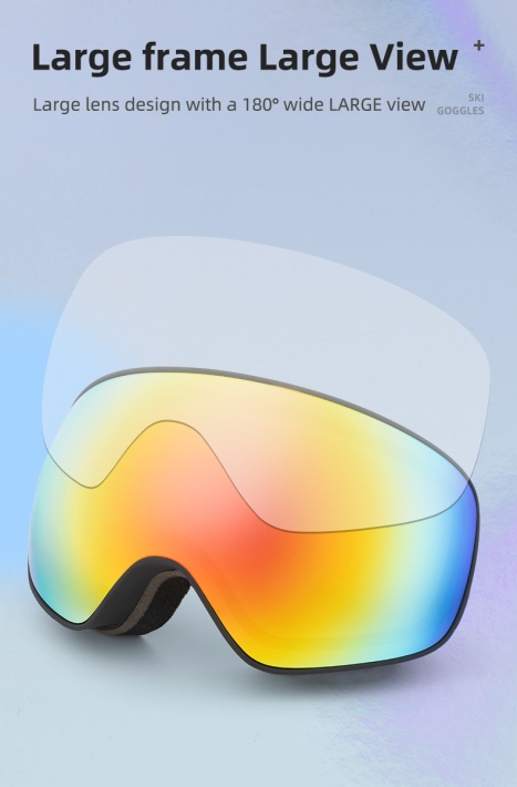 Очки горнолыжные ROCKBROS 14110005001. Цвет оправы - черный. Сферические двухслойные противо 6