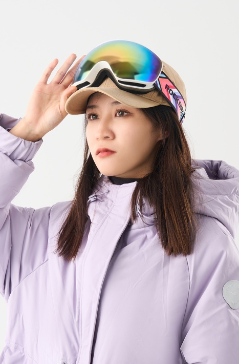 Маска горнолыжная ROCKBROS 14110005004. Цвет оправы - белый. Сферическая двухслойная противотуманная 3