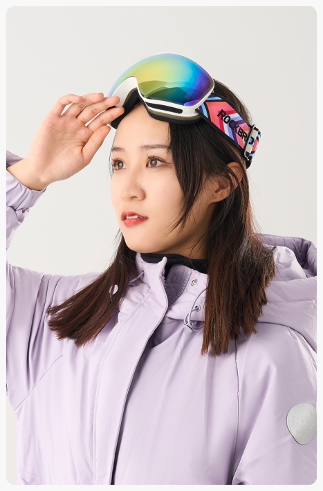 Маска горнолыжная ROCKBROS 14110005004. Цвет оправы - белый. Сферическая двухслойная противотуманная 8