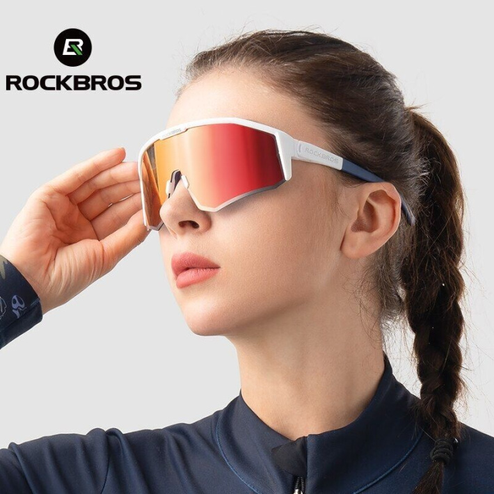 Очки солнцезащитные ROCKBROS SP297 с поляризационными линзами; белый матовый / поляризованные красны 3