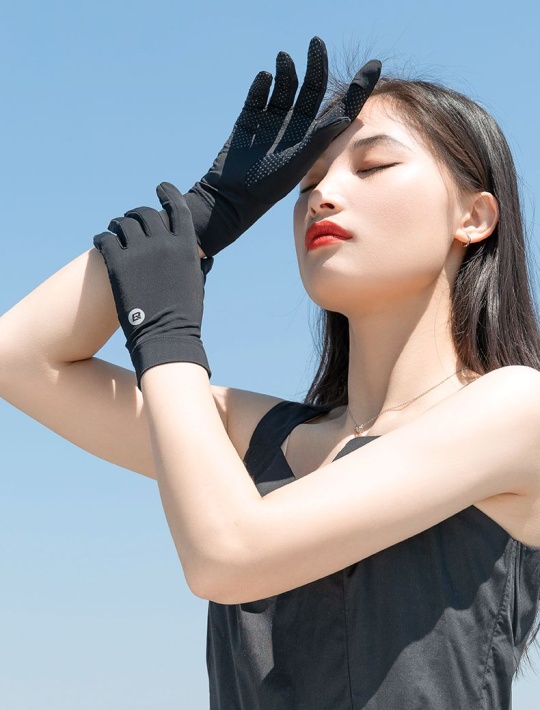 Велоперчатки ROCKBROS черные. Длинные пальцы. Охлаждающий шелк, эластичные 2