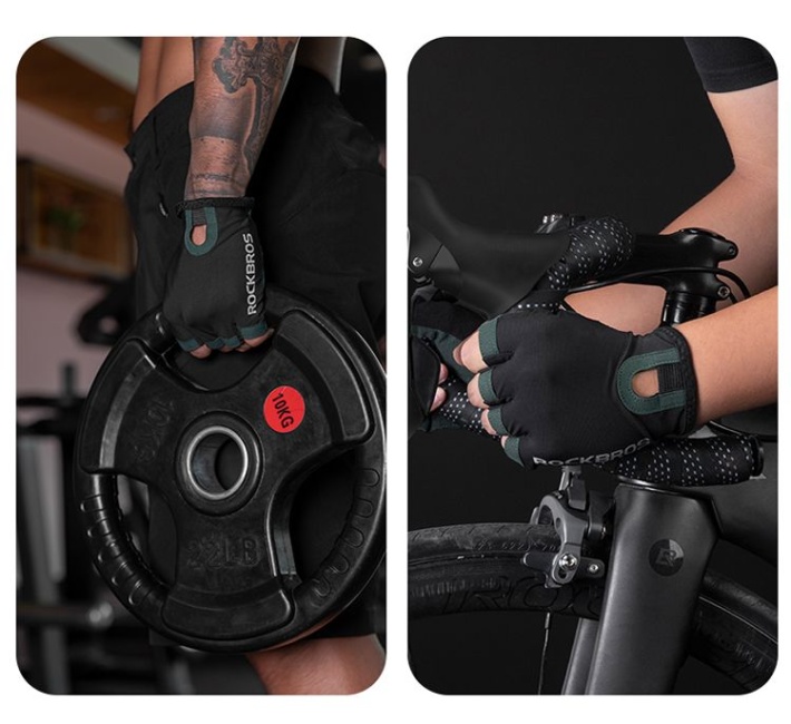 Велоперчатки ROCKBROS Zeus черные. Короткие пальцы. 5
