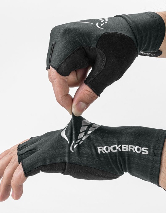 Велоперчатки ROCKBROS черные (короткие пальцы). 3