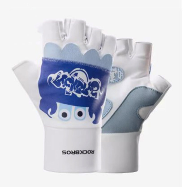 Перчатки Rockbros детские с короткими пальцами белые 1