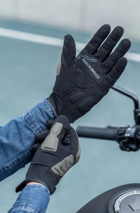 Велоперчатки ROCKBROS р. L серые. Длинные пальцы. 9