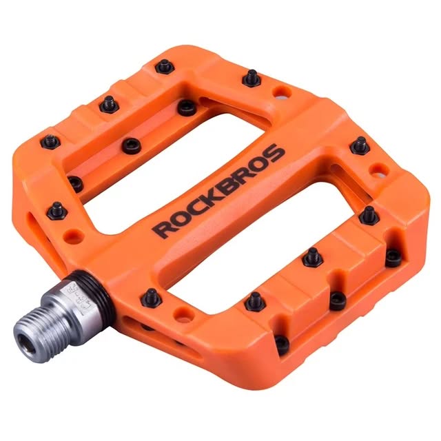 Педали ROCKBROS 2017-12C платформы, нейлон, с шипами; оранжевый 1