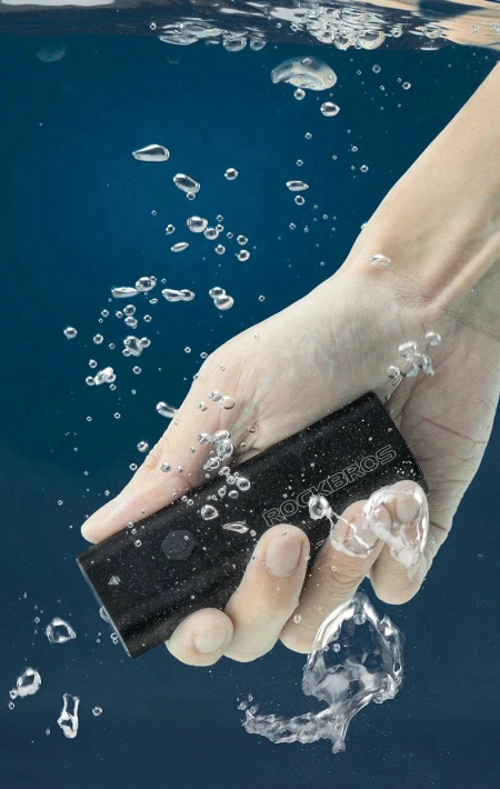 Фонарь велосипедный передний Rockbros 200 люмен. Влагозащита IPX6, слот Type C, алюминиевый корпус,  7