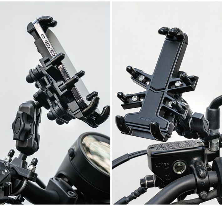 Держатель для телефона ROCKBROS 25210024001 алюминиевый, универсальное крепление, гашение вибраций 4