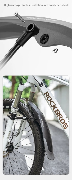 Крыло переднее ROCKBROS  черный, увеличенная площадь 5