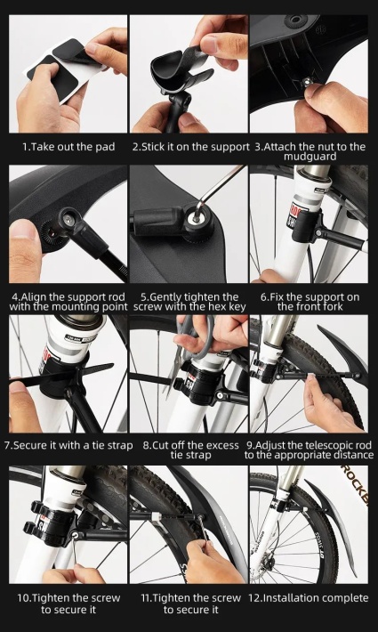 Крыло заднее ROCKBROS  черный, увеличенная площадь 11