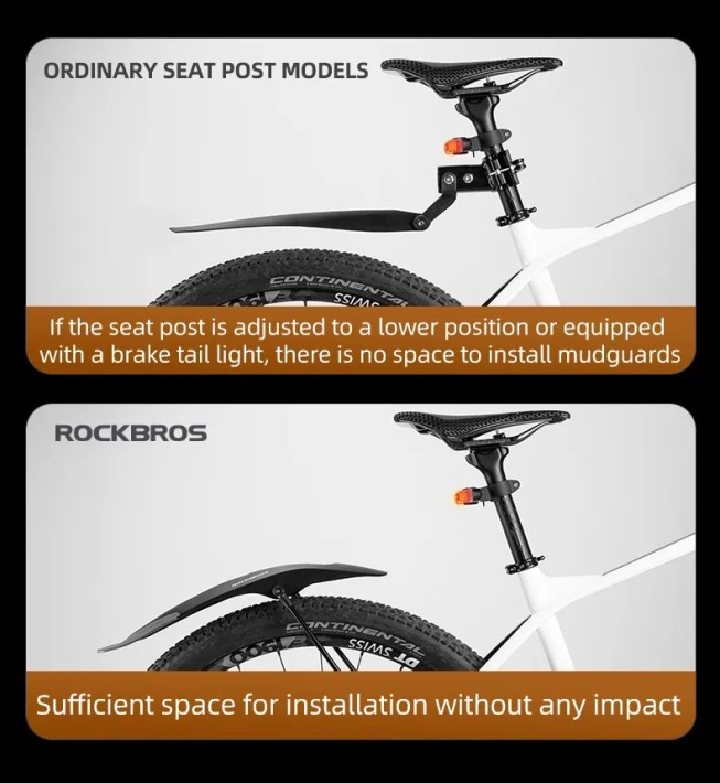 Крыло заднее ROCKBROS  черный, увеличенная площадь 3