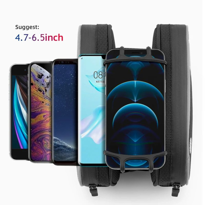 Велосумка ROCKBROS на раму с держателем телефона, два боковых кармана 5