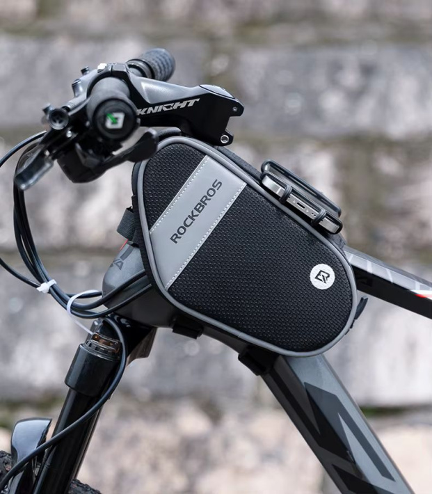 Велосумка ROCKBROS на раму с держателем телефона, два боковых кармана 8