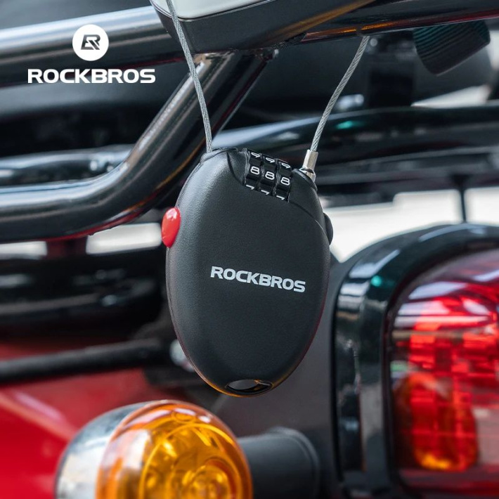 Замок вело ROCKBROS TL0956 кодовый, трос 2 х 600 мм; черный 2