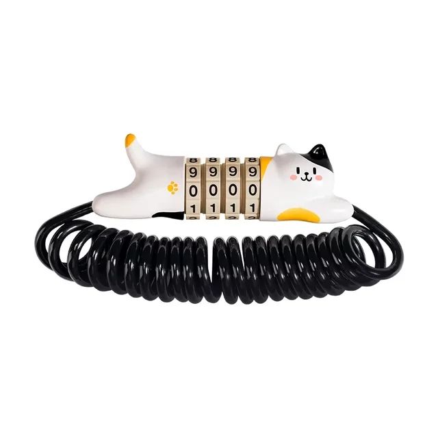 Замок вело ROCKBROS LKXM241 кодовый, со стальным тросом, в форме кошки; черно-белый 1