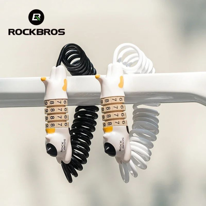 Замок вело ROCKBROS LKXM241 кодовый, со стальным тросом, в форме кошки; белый 5