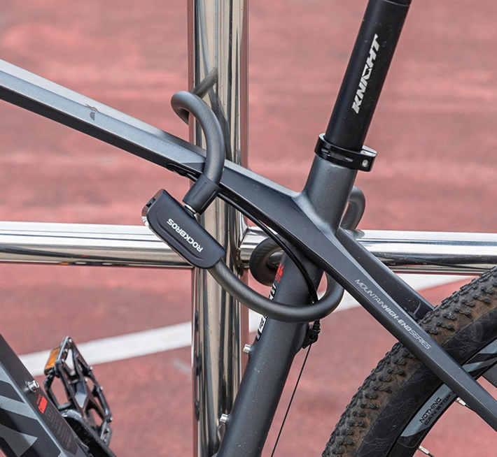 Замок Rockbros велосипедный черный под ключ. Димаетр троса 1.14см, длина троса 100 см. Арт. RB_32420 7