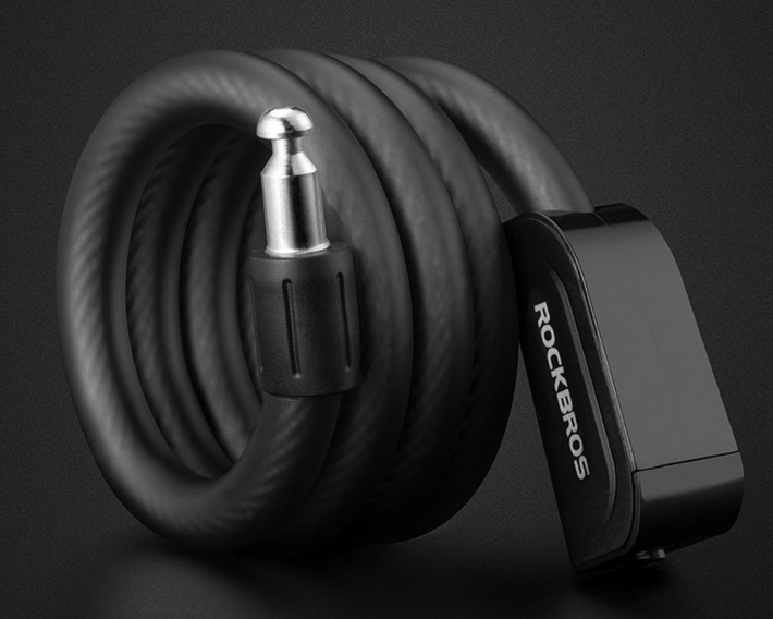 Замок Rockbros велосипедный черный под ключ. Димаетр троса 1.14см, длина троса 100 см. Арт. RB_32420 10