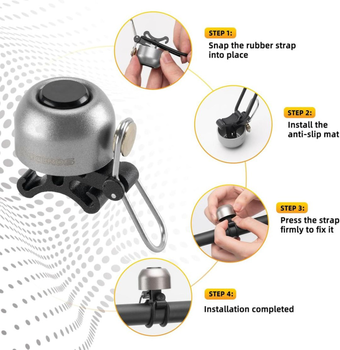 Звонок Rockbros титанового цвета металлический. Арт. RB_340001002 2