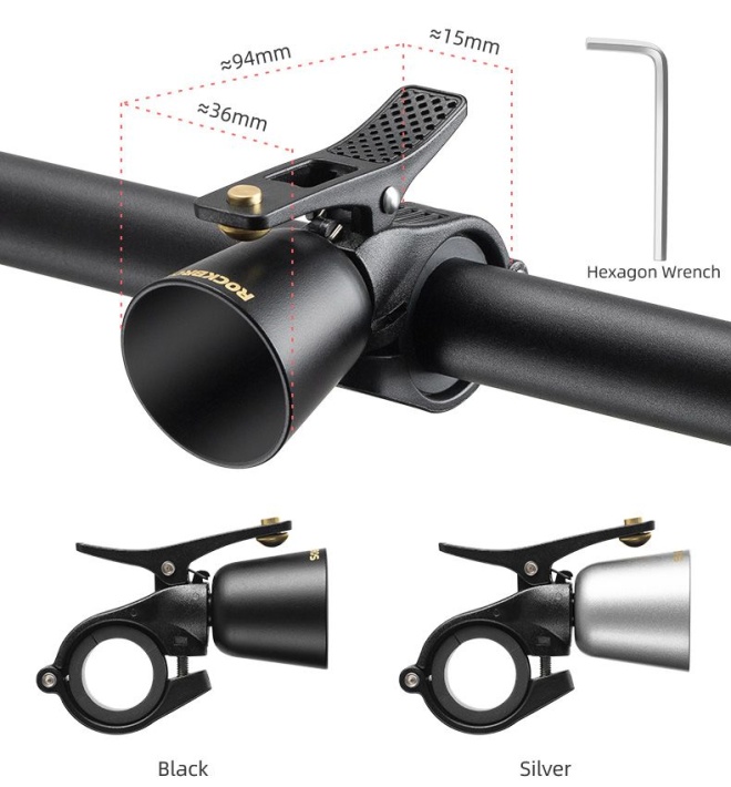 Звонок ROCKBROS черный, ударный в виде рожка, арт 34210005001 5