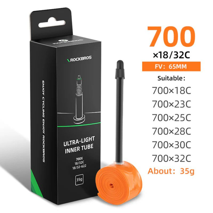 Камера велосипедная ROCKBROS 700 облегченная 35г. с длинным ниппелем 65 мм. 1